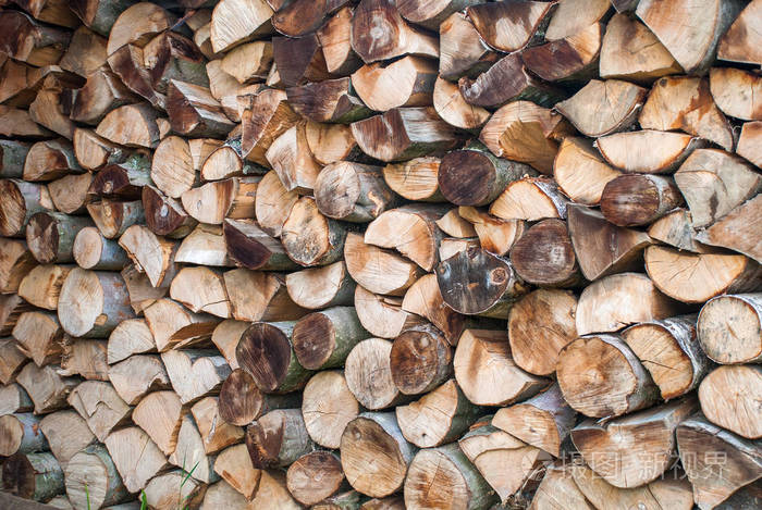 准备的柴火过冬.木柴背景,成堆的木柴在森林里.柴堆照片-正版商用图片