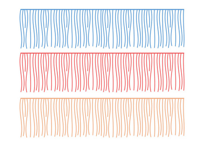 条纹行矢量服装组件。画笔边框流苏, 修剪
