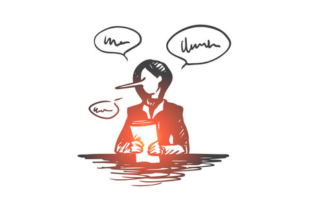 假新闻概念.手绘隔离矢量照片