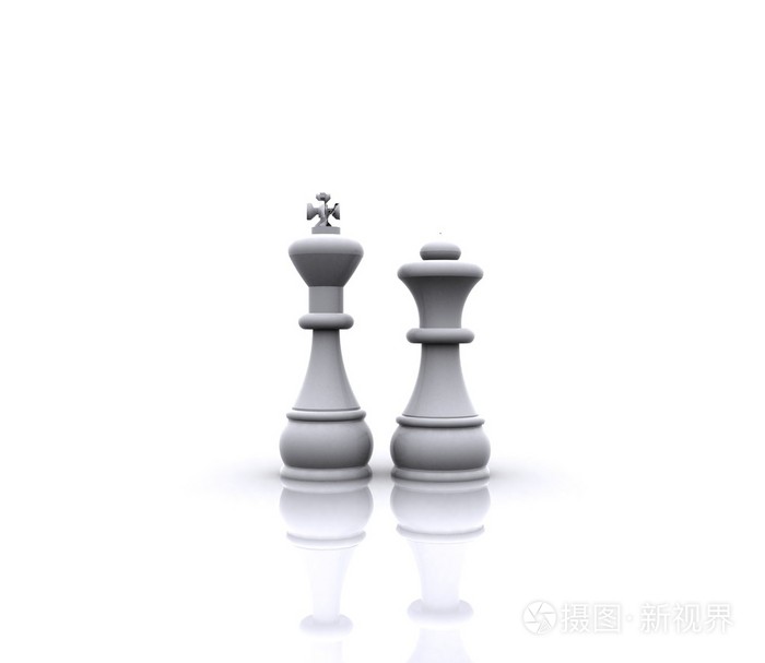 3d 国际象棋国王和王后