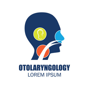 耳鼻喉 耳鼻喉 标志为 Otolaryngologists 临床概念。矢量插图