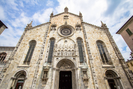 中世纪科莫大教堂在科莫湖, 意大利伦巴第