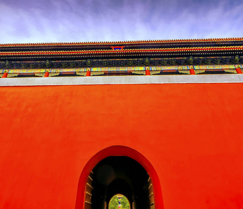 duanmen 直立门故宫故宫故宫城墙中国北京.明代1600s 建皇宫照片