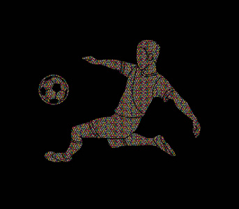 倒挂金钩足球运动员击中球,倒挂金钩图形矢量照片