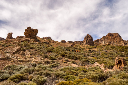 西班牙特内里费岛 Teide 公园洛阿苏莱霍斯绿色岩石观