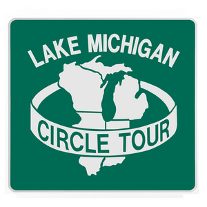 道路标志密歇根湖圈子游览