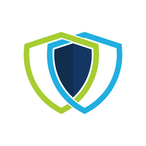 安全软件包加粗图标盾牌标志设计被隔离在白色背景, 矢量插图照片