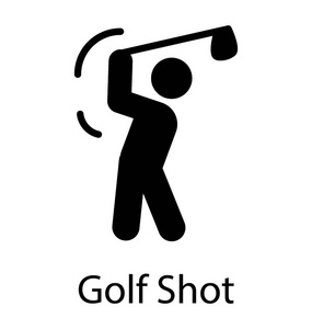 图摇摆在空气中的棍子高尔夫球摆动图标的动作