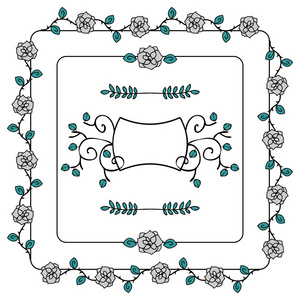 装饰花卉框架和元素