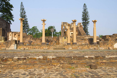 废墟的 Kittur 堡垒, 它是由德赛 Marathas, Kittur, 以及 Chennamma, 卡纳卡人的林伽女子战士
