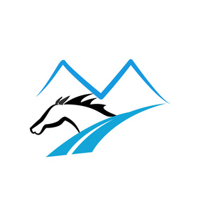 山路海报马在山路, 标志向量照片