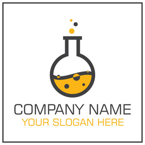 科学公司或实验室用液体矢量标志设计的实验室烧瓶