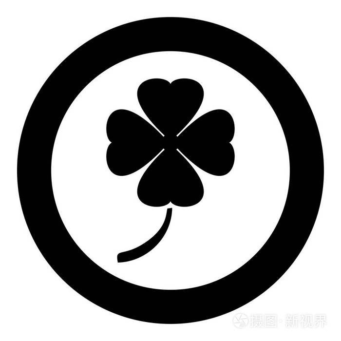 三叶草图标黑色矢量插图简单图像