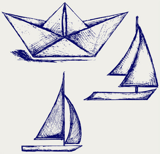 折纸纸船舶和帆船帆船