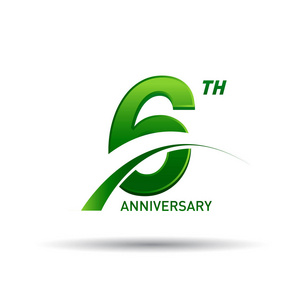 6年绿色周年纪念标志, 装饰背景