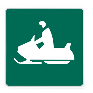 道路标志snowmobiler 绿色