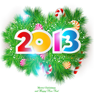 快乐新的一年 2013年。矢量设计元素