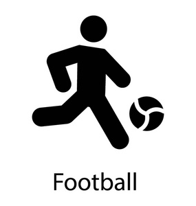 踢球图标一个跑步的身影踢球示意足球图标照片