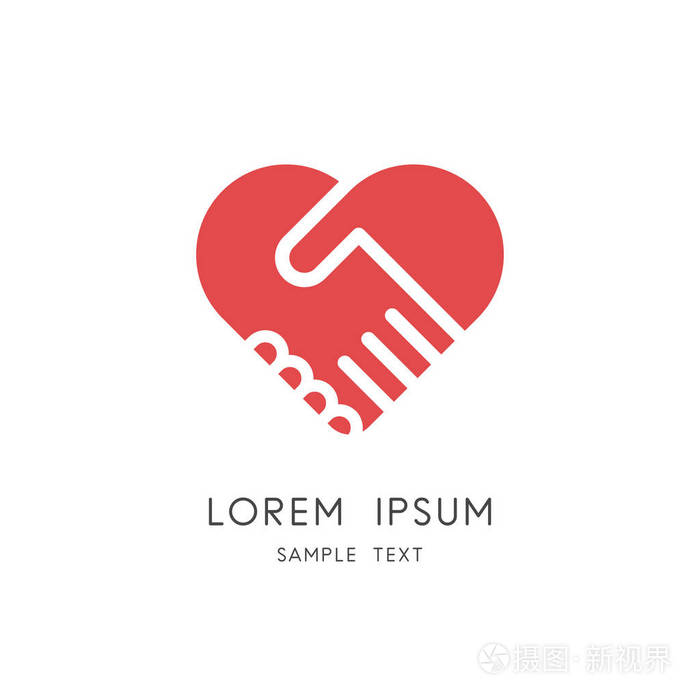握手, 合作和团队协作, 爱和关系矢量图标
