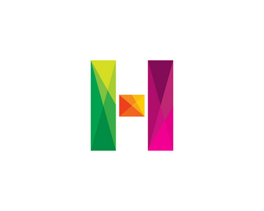 彩色字母 h 图标徽标设计元素
