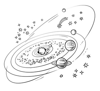 太阳系行星的示意图。向量