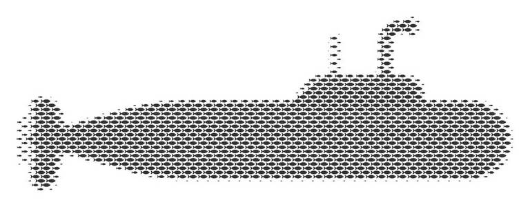 鱼军用潜艇拼贴画