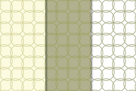 橄榄绿色和白色的几何装饰品。一套垂直无缝模式的网站, 纺织品和墙纸