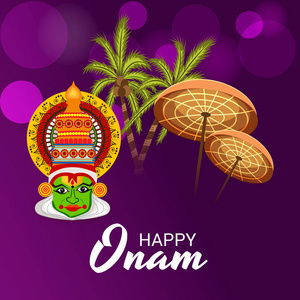 一个庆祝背景的向量例证南印度喀拉拉邦快乐的 Onam 节日