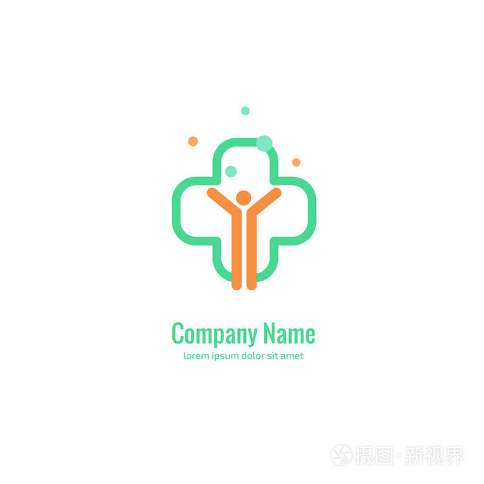 标识交叉健康符号的图解设计