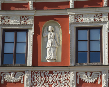 历史性的大市场广场古城的历史建筑。Zamosc, 波兰