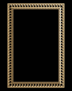 经典装饰框架与装饰装饰的黑色背景隔离。数字插图。3d 渲染