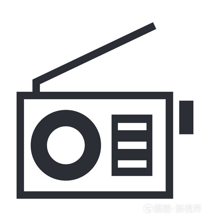 广播电台平面矢量图标