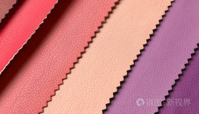 作为背景的室内设计用不同颜色的皮革样品