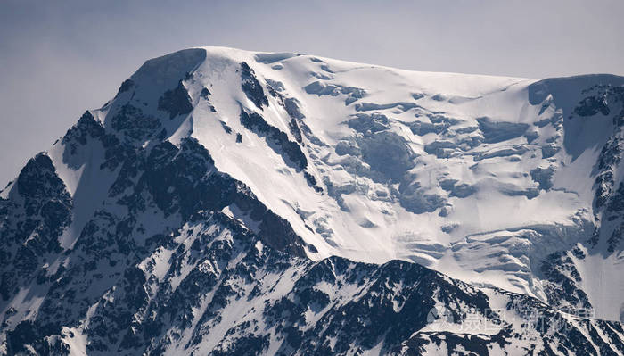 高高的山峰覆盖着雪白的白雪阿尔泰共和国北chuya山脉