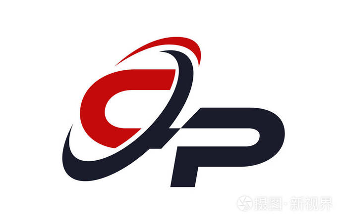cp徽标旋风全球红字矢量概念