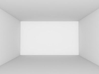 空白色房间全景视图