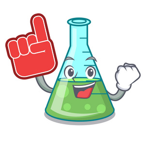 泡沫手指科学烧杯吉祥物卡通照片