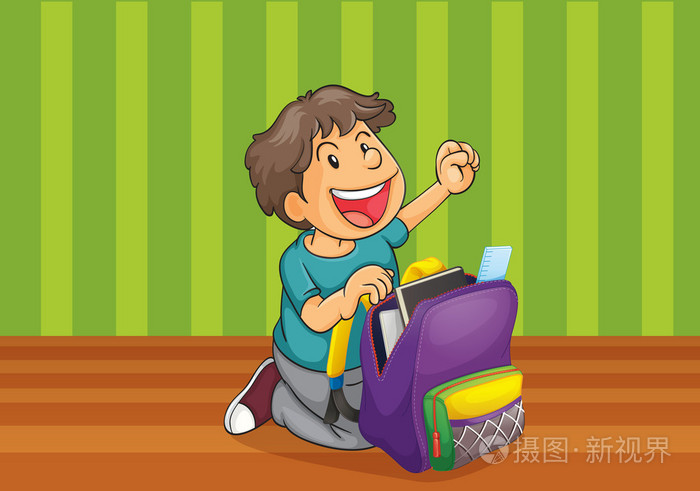 一个男孩的书包
