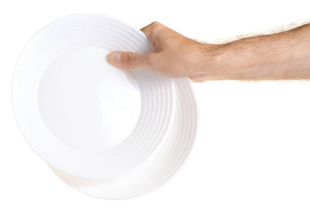 两个盘子白色的手