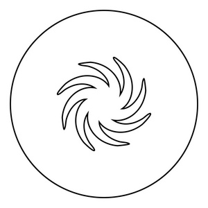 圆形轮廓矢量图象中的 Whirpool 黑色图标