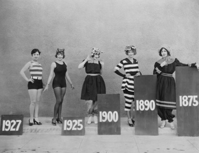 妇女穿着不同时代的时尚图片