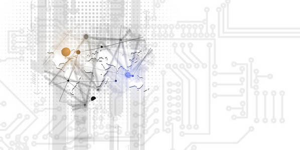 抽象的人工智能。技术网络背景。虚拟概念