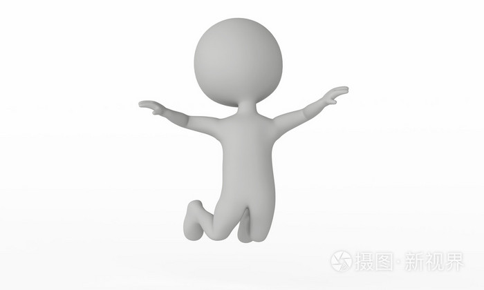 3d 人形字符快乐跳转照片 正版商用图片051ltp 摄图新视界
