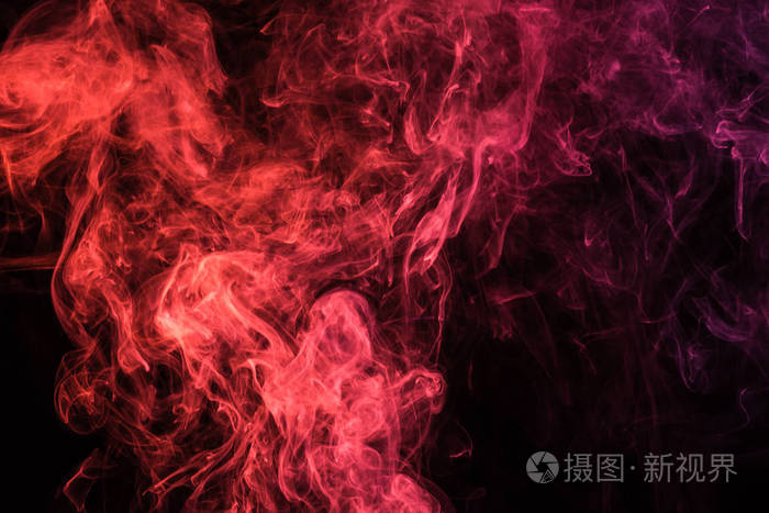 黑色背景红色神秘烟雾漩涡