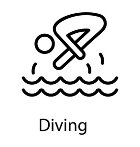 人在水中跳跃的位置, 跳水图标照片