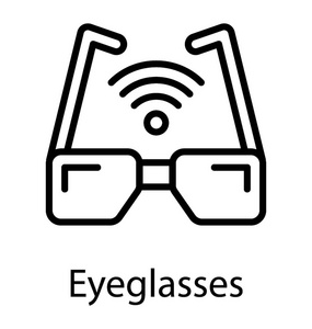 智能眼镜线矢量图标虚拟现实环境的符号设计