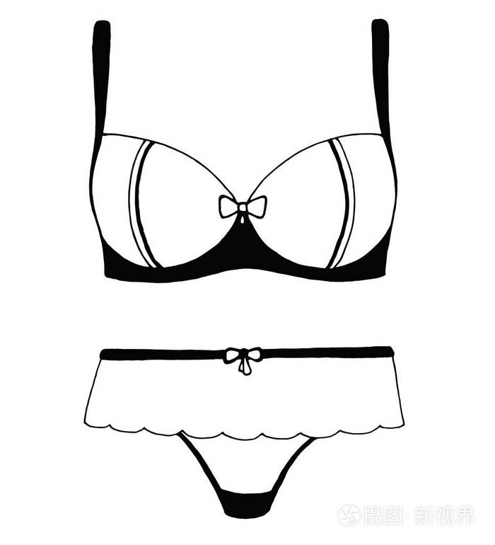 内衣素描.胸罩和内裤矢量插图插画-正版商用图片051zbg-摄图新视界