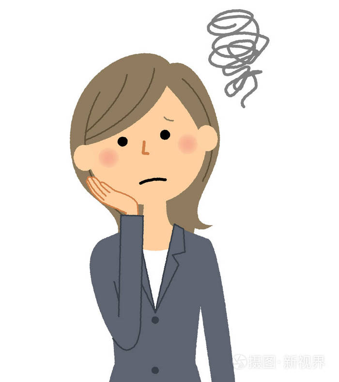 女商人, 担心/一个女商人的例证将是一个问题