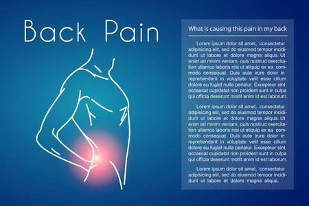 背部疼痛向量背景与人