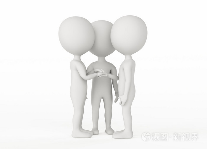 3d 人形字符 伙伴关系和朋友的概念照片 正版商用图片0521yw 摄图新视界
